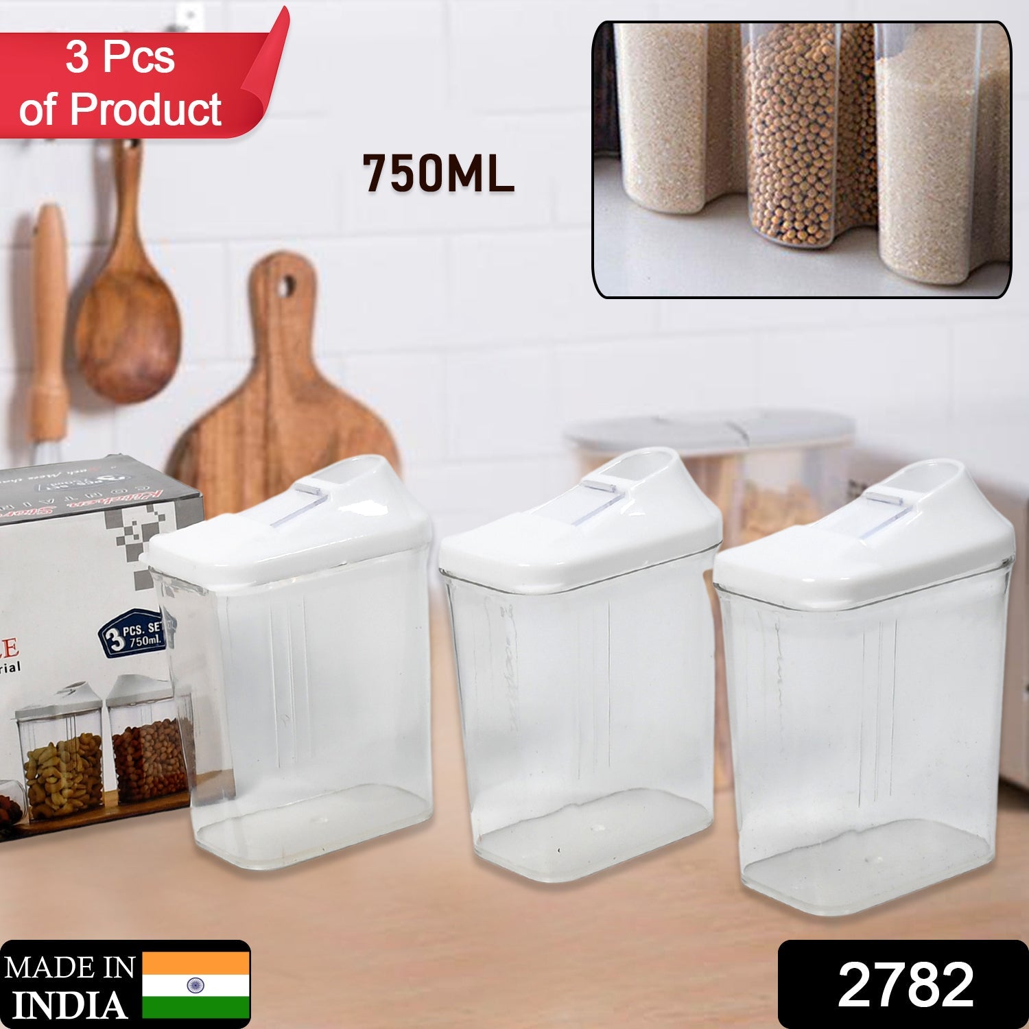 2782 Kitchen Storage Jars & Container Set 3pc , Transparent Jar Set For home & Kitchen Use DeoDap 2782 Kitchen Storage Jars & Container Set 3pc , Transparent Jar Set For home & Kitchen Use DeoDap